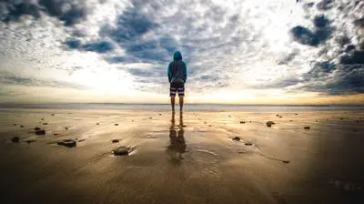 Man on beach