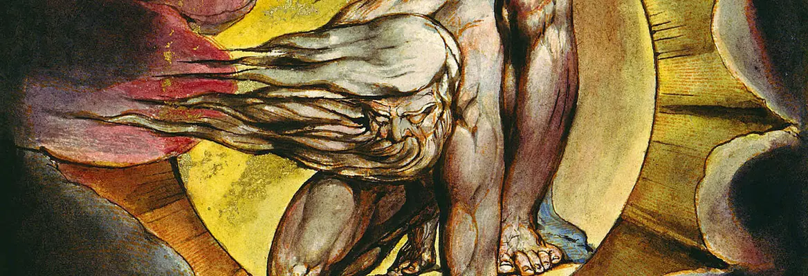 Detail from The Ancient of Days setting a Compass to the Earth by William Blake (1794). British Museum.