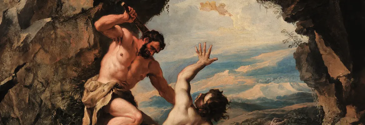 Detail from Cain Smiting Abel, by Sebastiano Ricci and Marco Ricci (1716). Private collection.