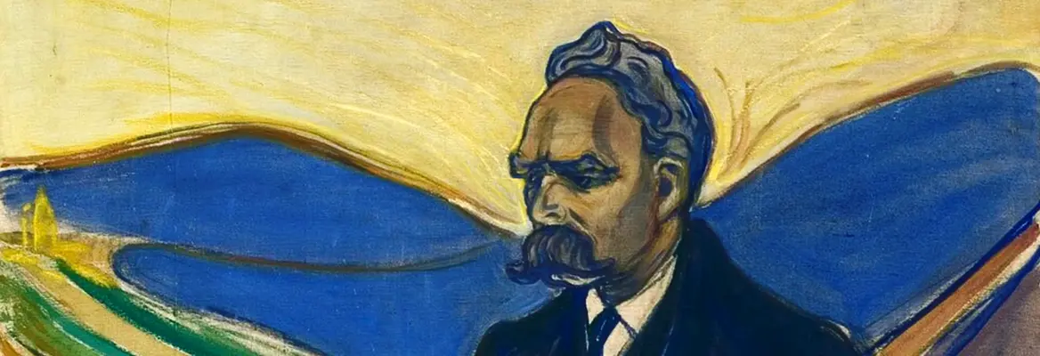 Detail from a portrait of Nietzsche by Edvard Munch, 1906. Thiel Gallery, Stockholm.