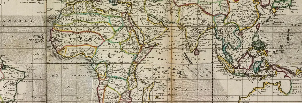 "A new and correct map of the whole world, shewing ye situation of its principal parts. ... according to the newest and most exact observations", 1736.  New York Public Library. 