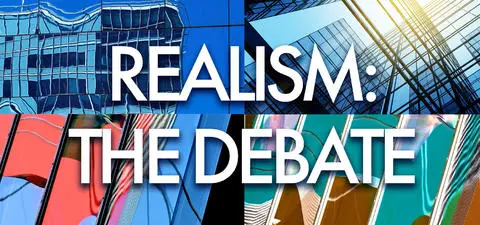Abstract collage of modern architectural reflections and angular buildings, with the bold text 