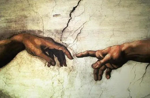Detail of Michelangelo's 