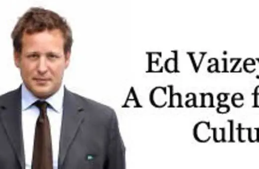 A portrait of Ed Vaizey in a suit, with the text 