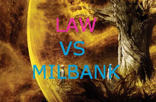 A dramatic graphic featuring a tree and a cosmic background with the words 